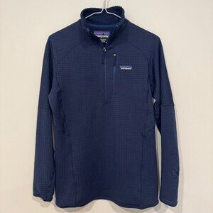 Patagonia Womens R1 Polartec Fleece 1/2 Zip Size S Classic Navy